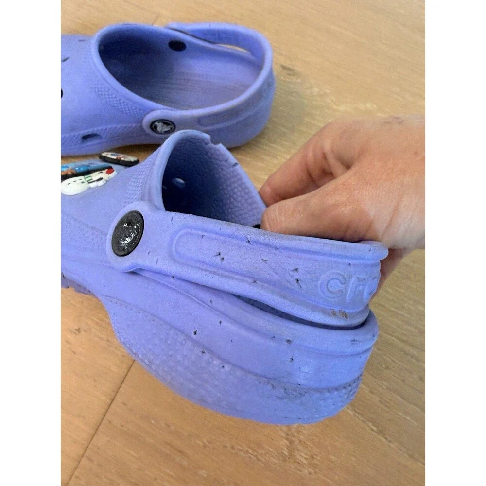 Crocs Girls Child Clog Sandals w/ Jibbitz Kids Size 1 Youth Light Purple
